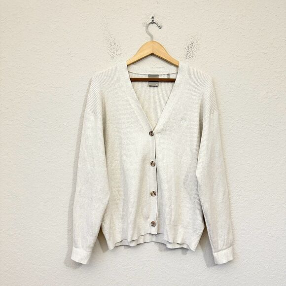 KITH W's Gemma Ribbed Knit Cardigan Sweater in Cream - Picture 1 of 14